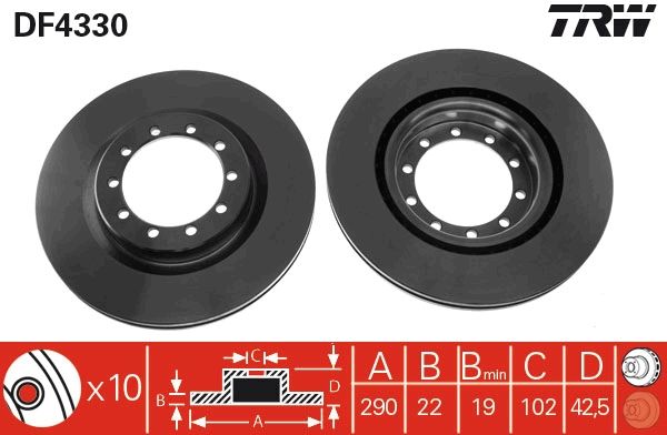 TRW DF4330 Brake Disc