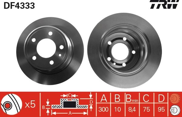 TRW DF4333 Brake Disc