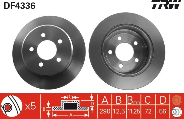 TRW DF4336 Brake Disc