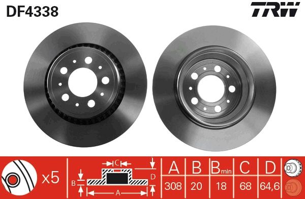 TRW DF4338 Brake Disc