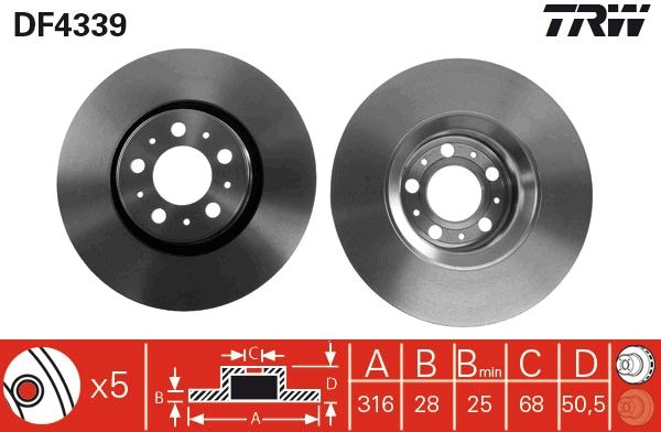 TRW DF4339 Brake Disc