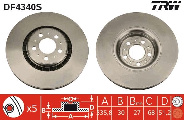 TRW DF4340S Brake Disc