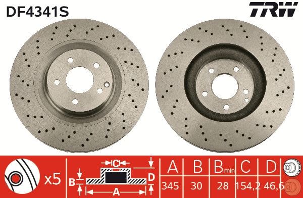 TRW DF4341S Brake Disc