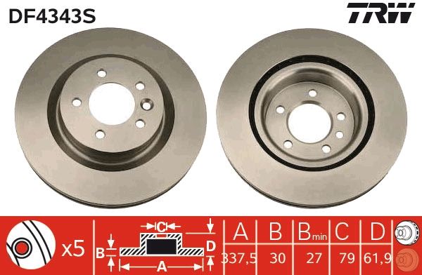 TRW DF4343S Brake Disc