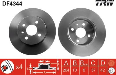 Brake Disc TRW DF4344