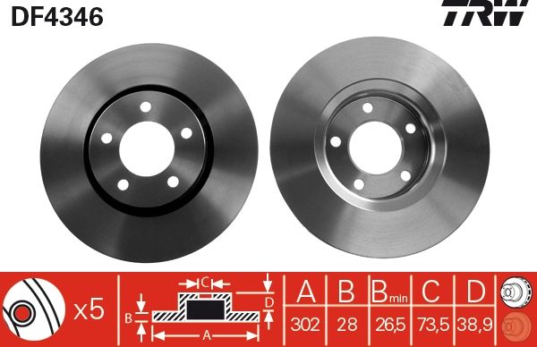 TRW DF4346 Brake Disc