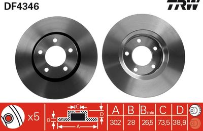 Brake Disc TRW DF4346