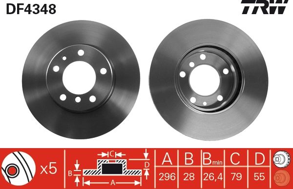 TRW DF4348 Brake Disc