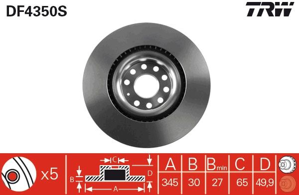 TRW DF4350S Brake Disc