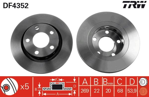 TRW DF4352 Brake Disc