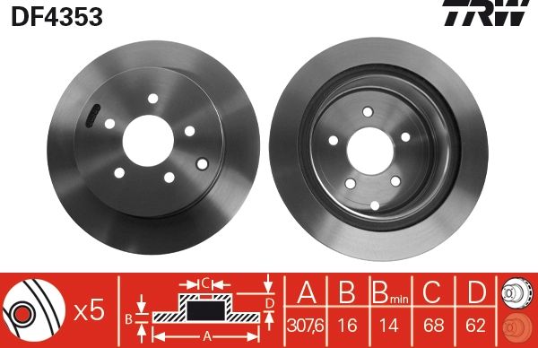 TRW DF4353 Brake Disc