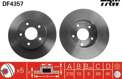 Brake Disc TRW DF4357
