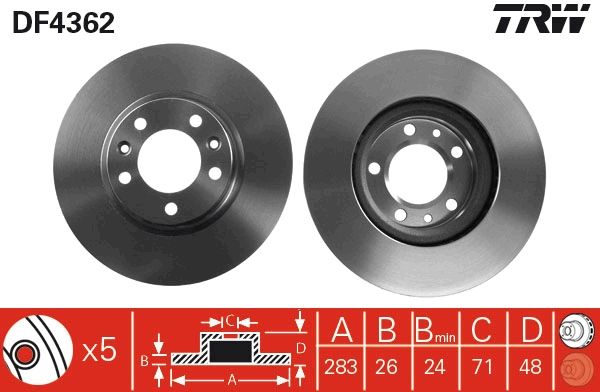 TRW DF4362 Brake Disc