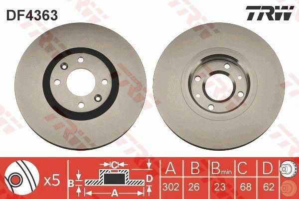 TRW DF4363 Brake Disc
