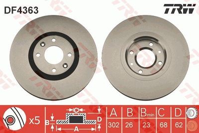 Brake Disc TRW DF4363