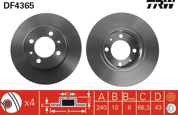TRW DF4365 Brake Disc