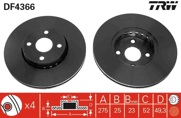 TRW DF4366 Brake Disc