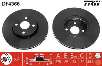 Brake Disc TRW DF4366
