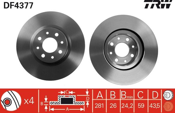 TRW DF4377 Brake Disc