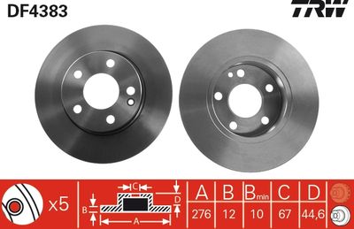 Brake Disc TRW DF4383