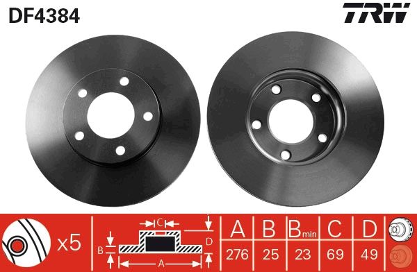 TRW DF4384 Brake Disc