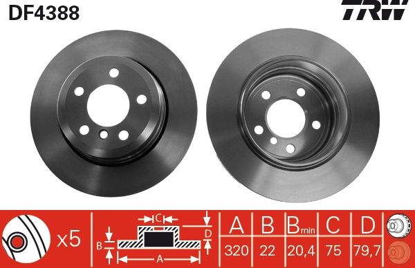 TRW DF4388 Brake Disc