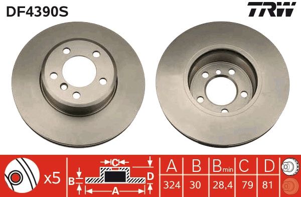 TRW DF4390S Brake Disc