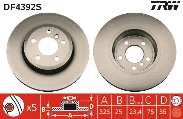 TRW DF4392S Brake Disc