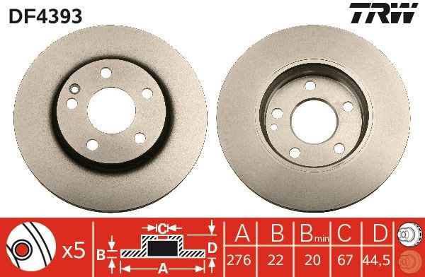 TRW DF4393 Brake Disc