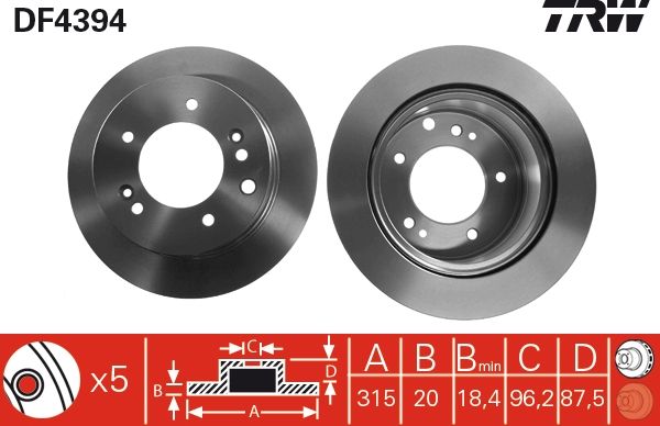 TRW DF4394 Brake Disc