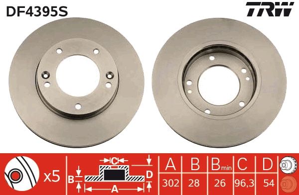TRW DF4395S Brake Disc