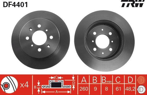 TRW DF4401 Brake Disc