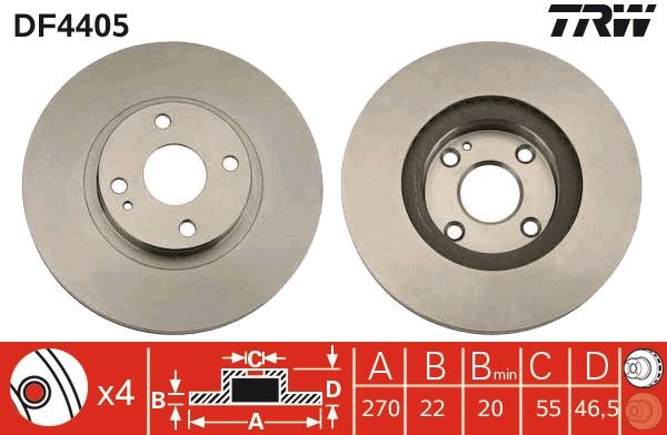 TRW DF4405 Brake Disc