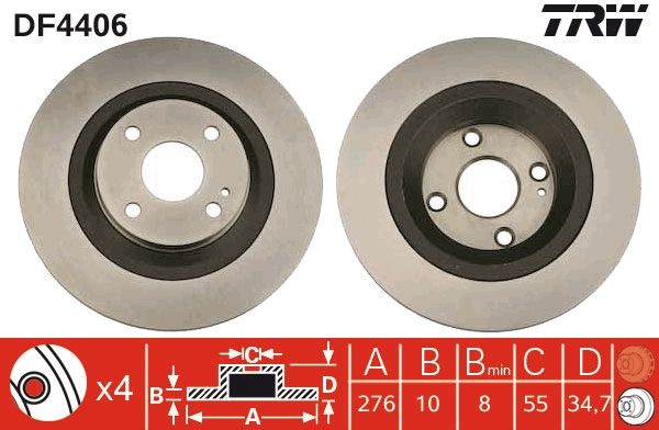 TRW DF4406 Brake Disc