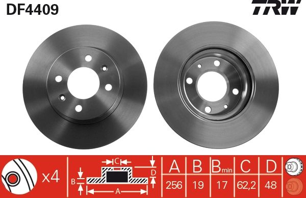 TRW DF4409 Brake Disc