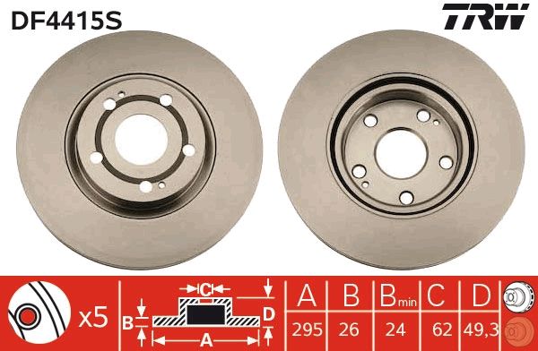 TRW DF4415S Brake Disc