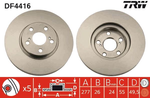 TRW DF4416 Brake Disc