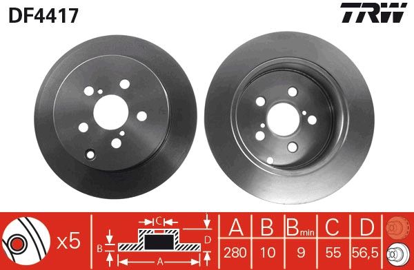 TRW DF4417 Brake Disc