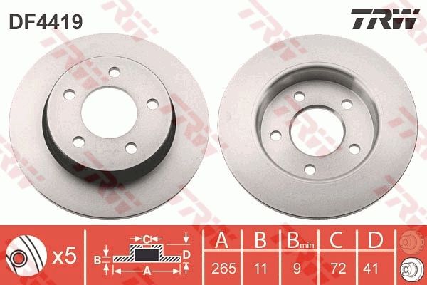 TRW DF4419 Brake Disc