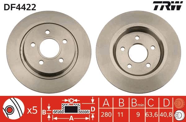 TRW DF4422 Brake Disc