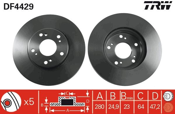 TRW DF4429 Brake Disc
