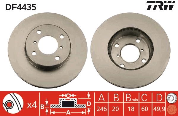 TRW DF4435 Brake Disc