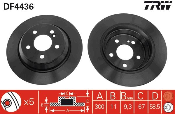 TRW DF4436 Brake Disc