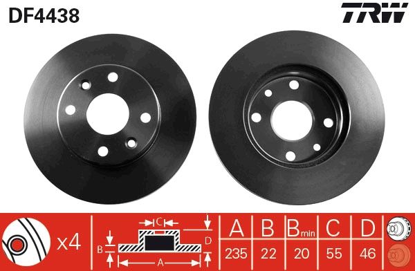 TRW DF4438 Brake Disc