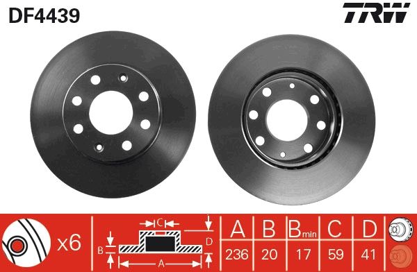TRW DF4439 Brake Disc