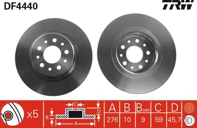 Brake Disc TRW DF4440