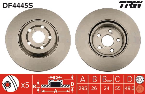 TRW DF4445S Brake Disc