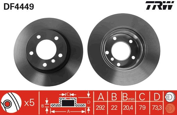 TRW DF4449 Brake Disc