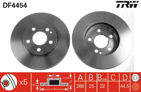TRW DF4454 Brake Disc