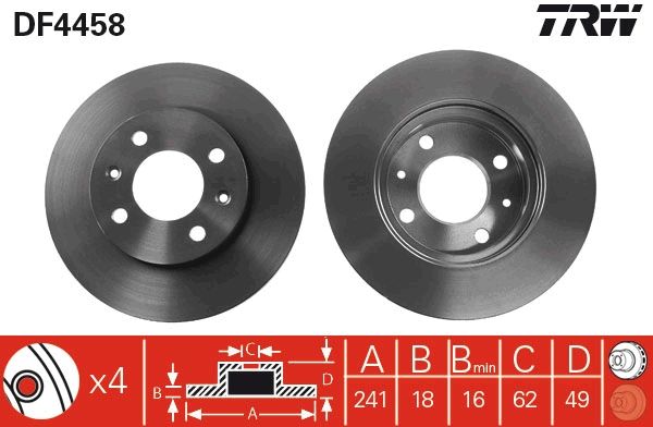 TRW DF4458 Brake Disc